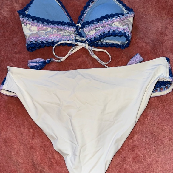 BECCA Floral Crochet Bikini Set with Tassels - Picture 6 of 7